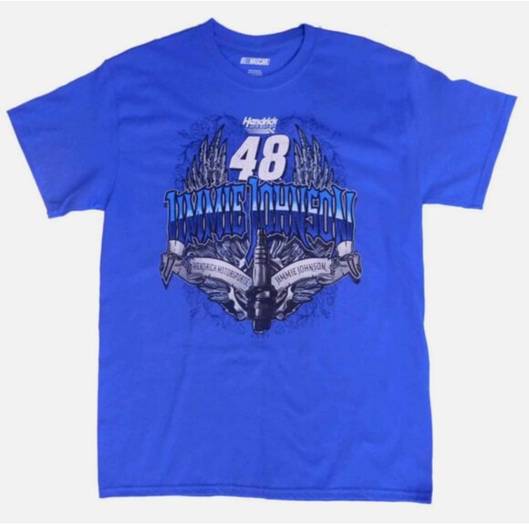 Nascar Jimmie Johnson T Shirt Large Blue NEW  #48 Hendrick Motorsports - Picture 1 of 1